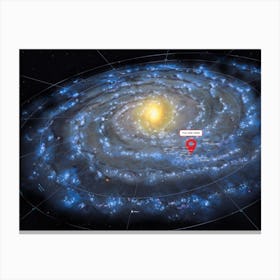You are here: Milky Way map — space poster, science poster, galactic map, space map Canvas Print