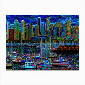 Vancouver Skyline Dusk- Skyline At Night Canvas Print