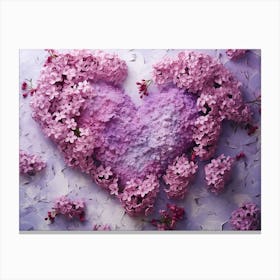 Lila Flower Heart Canvas Print