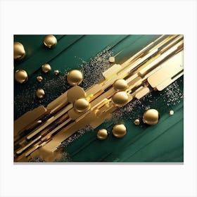 Abstract Gold Spheres Canvas Print