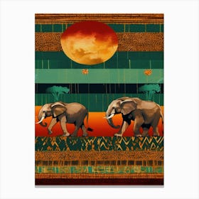 African Elephants 1 Canvas Print