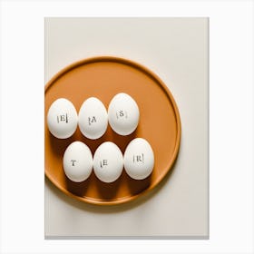 Five Eggs On A Plate Canvas Print