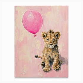 Cute Lion 2 With Balloon Canvas Print