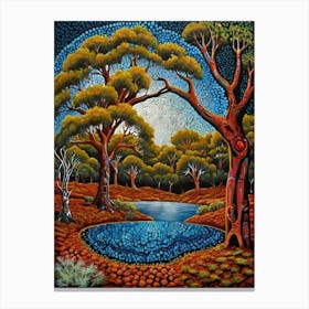 Default Australian Aboriginal Traditional Dot Painting Style A 0 (5) Canvas Print