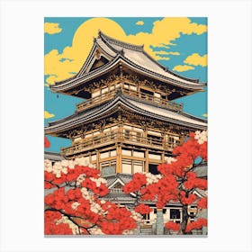 Senso Ji Temple, Japan Vintage Travel Art 4 Canvas Print