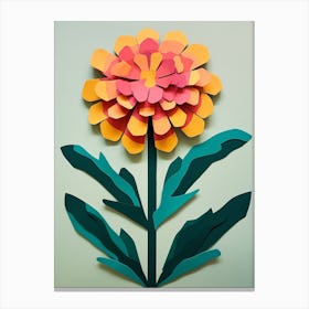 Cut Out Style Flower Art Marigold 2 Canvas Print
