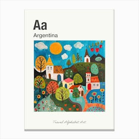 Kids Travel Alphabet  Argentina 2 Canvas Print