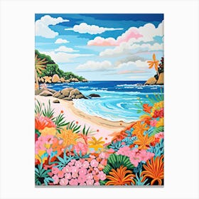 Coral Beach, Australia, Matisse And Rousseau Style 1 Canvas Print