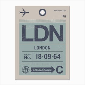 London Luggage Tag Canvas Print