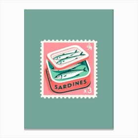 Sardines postage stamp 1 Canvas Print