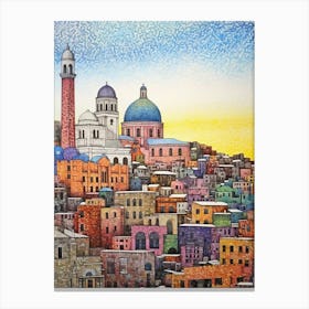 Tacoma Museum District Pointillism 28 Canvas Print