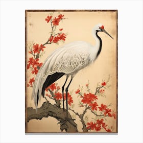 Crane Animal Drawing In The Style Of Ukiyo E 4 Canvas Print