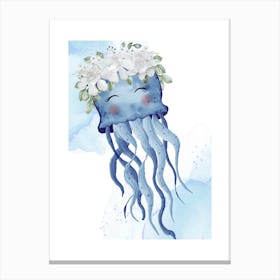 Floral Jellyfish Canvas Print