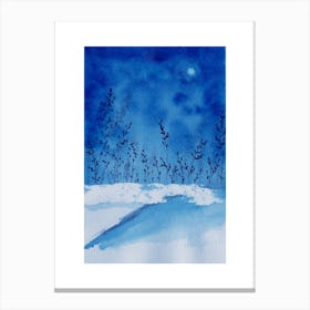 Moonlight In The Snow Canvas Print
