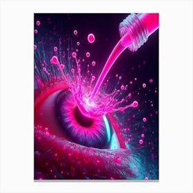 Pink Eye With Liquid Canvas Print