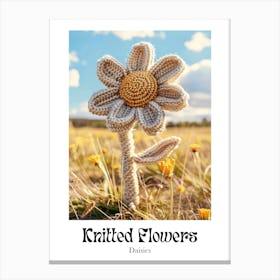 Knitted Flowers Daisies 8 Canvas Print