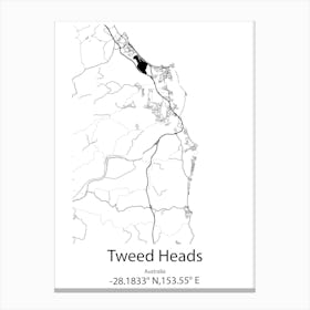 Tweed Heads,Australia Minimalist Map Canvas Print