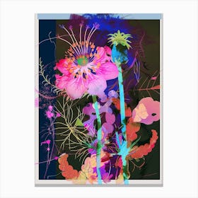 Nigella 7 Neon Flower Collage Canvas Print