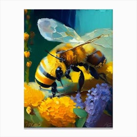 Honeybee And Painting 1 Canvas Print