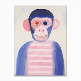 Playful Illustration Of Monkey For Kids Room 1 Canvas Print