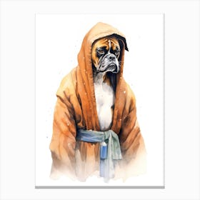 Boxer Dog As A Jedi 4 Canvas Print