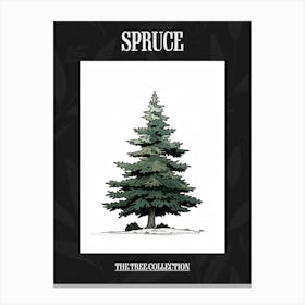 Spruce Tree Pixel Illustration 3 Poster Canvas Print