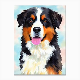 Bernese Mountain Dog 2 Watercolour dog Canvas Print