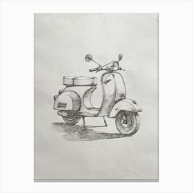 Vespa - pencil drawing (2) Canvas Print