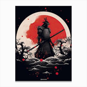 Samurai Tsuba Style Illustration 8 Canvas Print