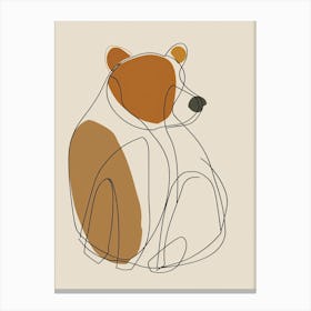 Bear Drawing - Boho, Line Art Canvas Print