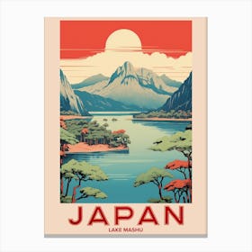Lake Mashu, Visit Japan Vintage Travel Art 3 Canvas Print