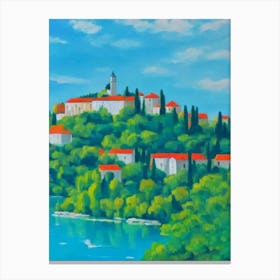 Krka National Park Croatia Blue Oil Painting 1  Canvas Print
