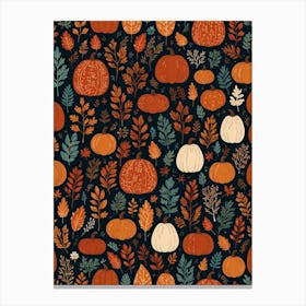 Autumn Leaves Seamless Pattern 1 Canvas Print