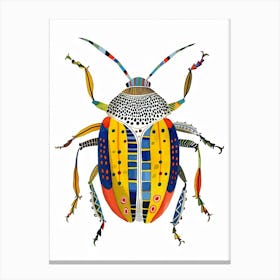 Colourful Insect Illustration June Bug 11 Canvas Print