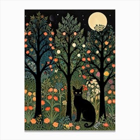 William Morris Cat In The Forest 4 Canvas Print