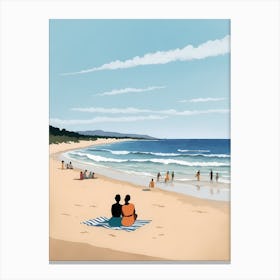 People On The Beach Painting (54) Canvas Print