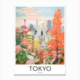 Tokyo, Japan Maximalist Travel Poster Vibrant Colour Canvas Print