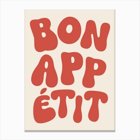 Bon Appetit - Red Canvas Print