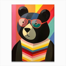 Little Black Bear 3 Wearing Sunglasses Canvas Print