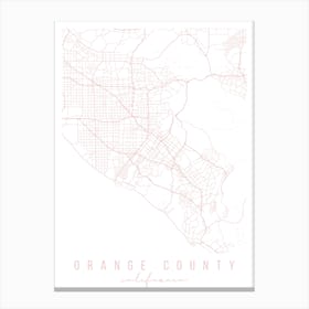 Orange County California Light Pink Minimal Street Map Canvas Print