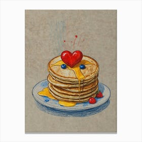 Heart Shaped Pancakes 5 Canvas Print