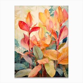 Tropical Plant Painting Rubber Plant 1 Canvas Print