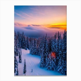 Åre, Sweden Sunrise Skiing Poster Canvas Print