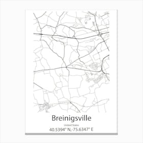 Breinigsville,United States Minimalist Map 1 Toile