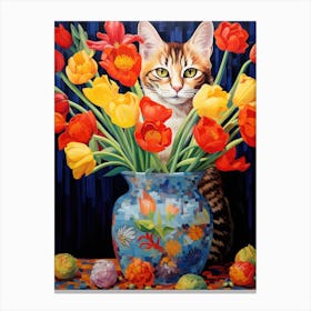 Cat In A Vase Canvas Print