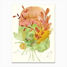Autumn Leaves Watercolor Painting Canvas Print