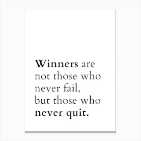 Winners Sporting Quote Canvas Print