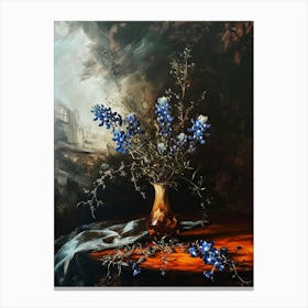 Baroque Floral Still Life Bluebonnet 5 Canvas Print