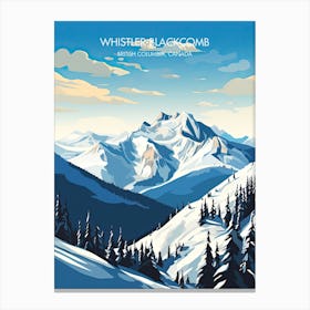 Poster Of Whistler Blackcomb   British Columbia, Canada, Ski Resort Illustration 3 Canvas Print
