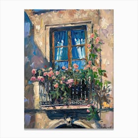 Balcony Painting In Barcelona 8 Canvas Print